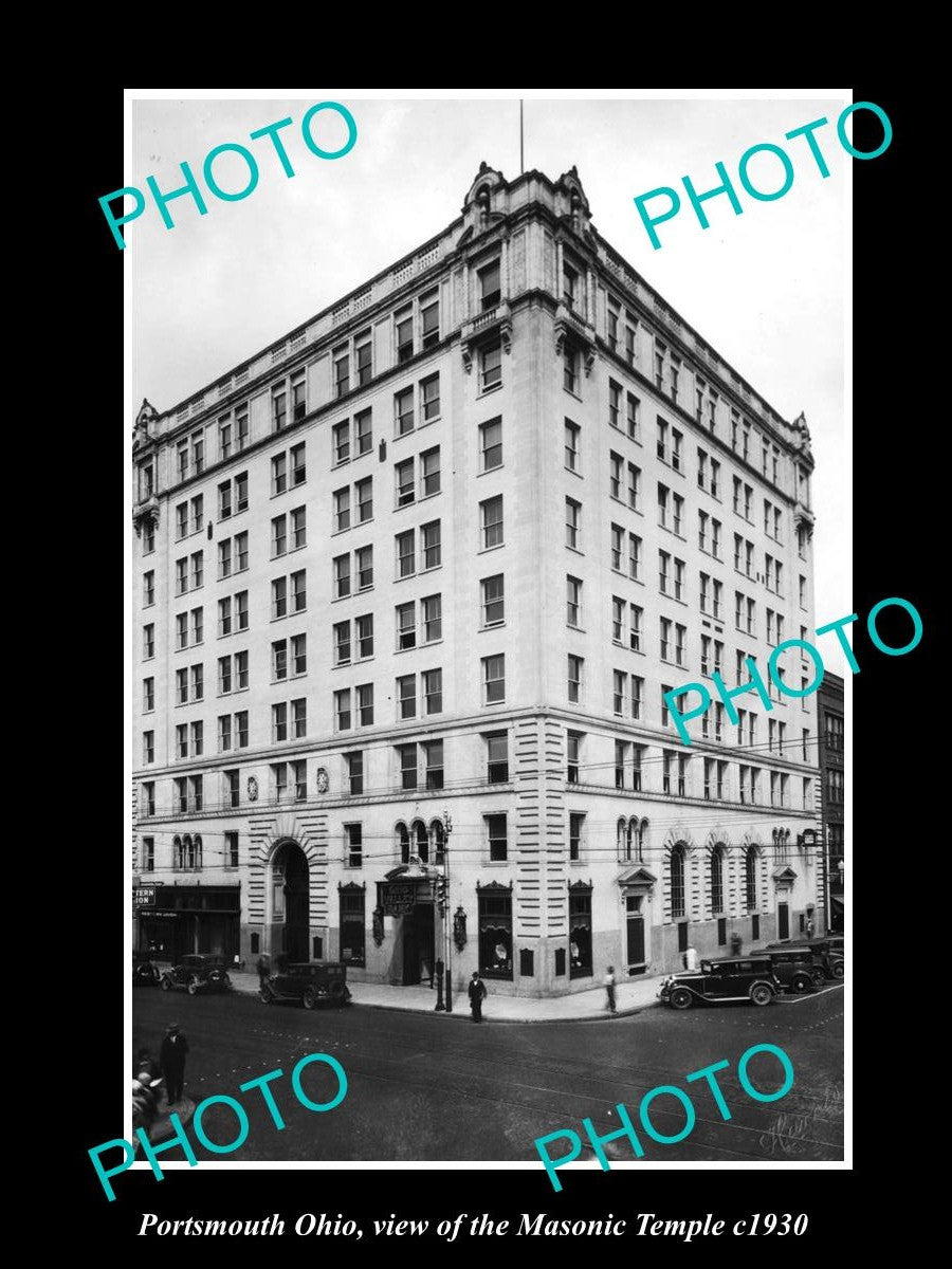 OLD LARGE HISTORIC PHOTO OF PORTSMOUTH OHIO, VIEW OF THE MASONIC TEMPL –  Images and Archives