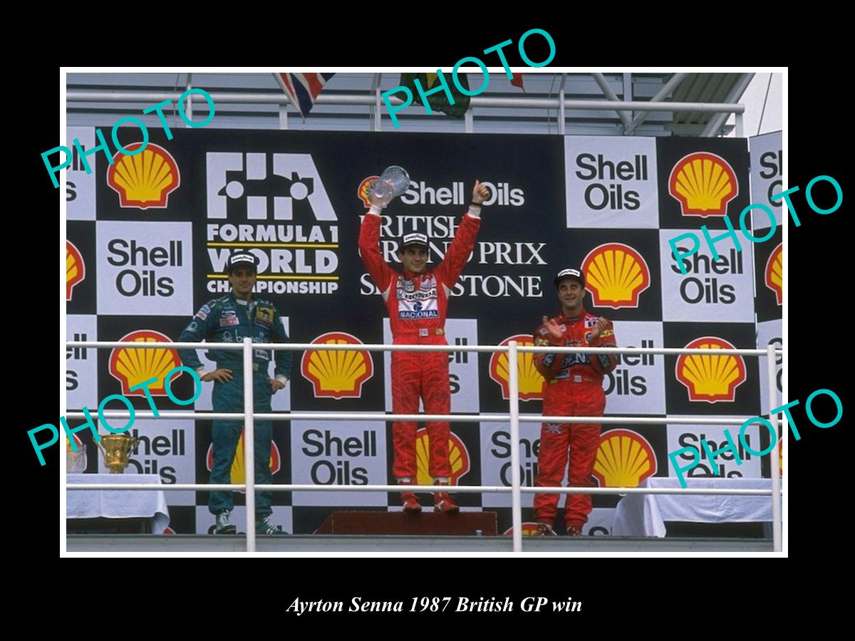 Photo Format Carte Postale - Ayrton Senna Vainqueur GP Grande-Bretagne 1987 McLaren