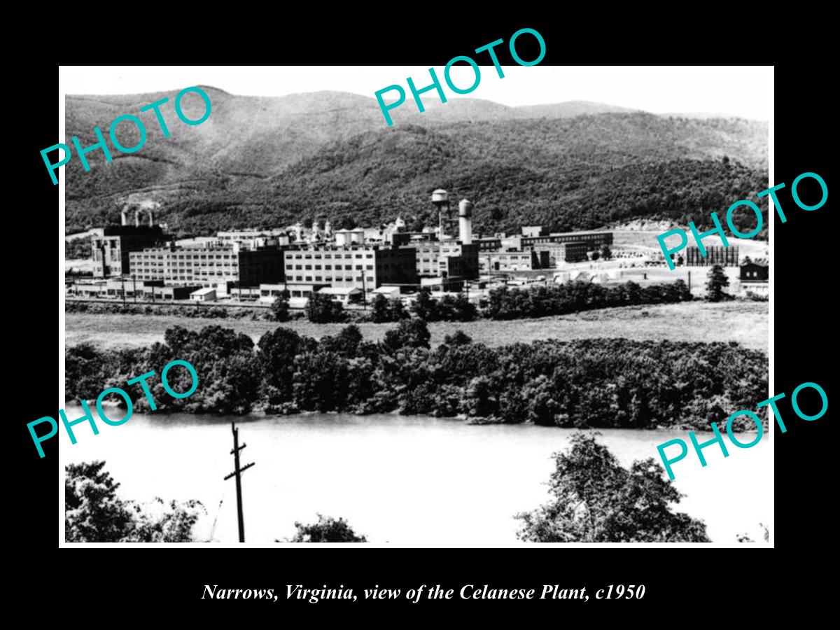 OLD LARGE HISTORIC PHOTO OF NARROWS VIRGINIA, VIEW OF THE CELANESE PLA –  Images and Archives