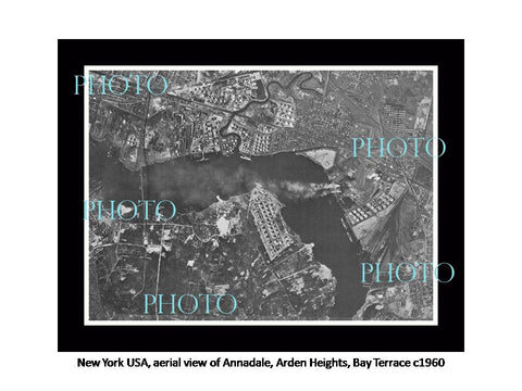 OLD LARGE HISTORIC PHOTO NEW YORK USA, AERIAL VIEW ANNADALE ARDEN B/TERRACE 1960