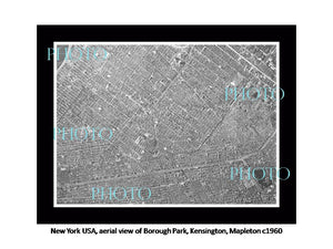 OLD LARGE HISTORIC PHOTO NEW YORK USA, AERIAL VIEW KENSINGTON MAPLETON B/P c1960