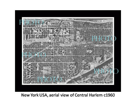 OLD LARGE HISTORIC PHOTO NEW YORK USA, AERIAL VIEW CENTRAL HARLEM c1960