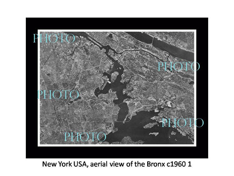 OLD LARGE HISTORIC PHOTO NEW YORK USA, AERIAL VIEW OF THE BRONX c1960 1