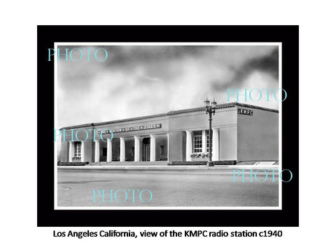 OLD LARGE HISTORIC PHOTO LOS ANGELES CALIFORNIA, THE KMPC RADIO STATION c1940