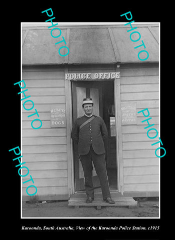 OLD LARGE HISTORIC PHOTO KAROONDA SOUTH AUSTRALIA, THE POLICE STATION c1915