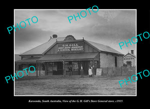 OLD LARGE HISTORIC PHOTO KAROONDA SOUTH AUSTRALIA, THE GILL GENERAL STORE c1915