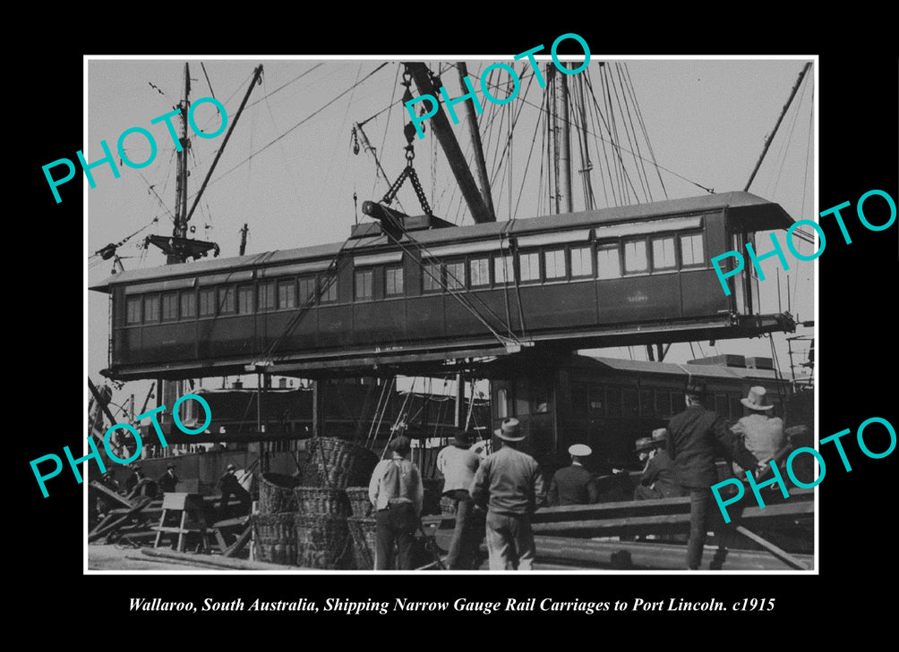 OLD LARGE HISTORIC PHOTO WALLAROO SOUTH AUSTRALIA, PORT LINCOLN RAILWAY 1915