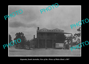 OLD LARGE HISTORIC PHOTO KAPUNDA SOUTH AUSTRALIA, PRINCE OF WALES HOTEL c1907