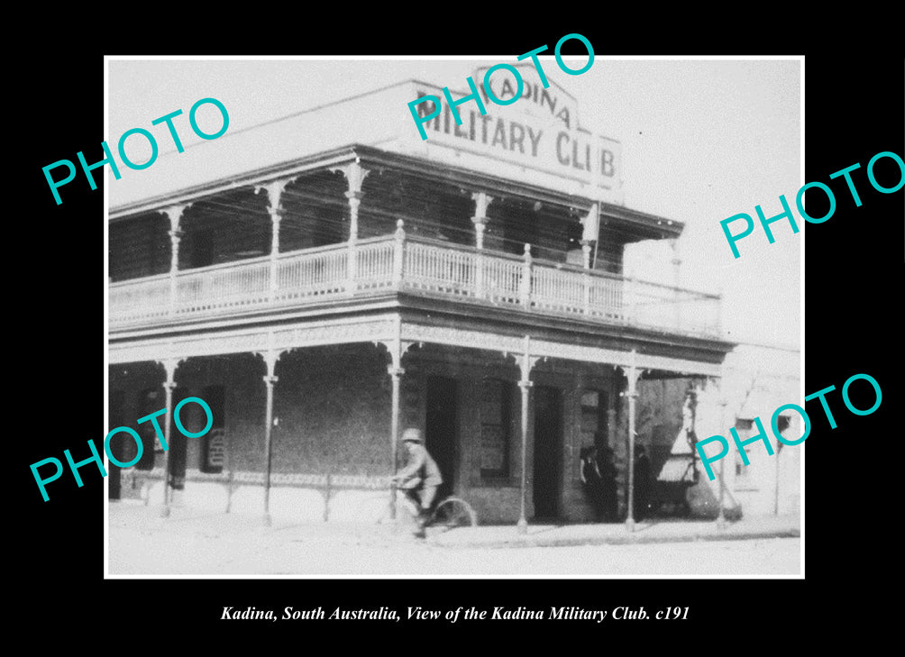 OLD LARGE HISTORIC PHOTO KADINA SOUTH AUSTRALIA, THE MILITARY CLUB c1911