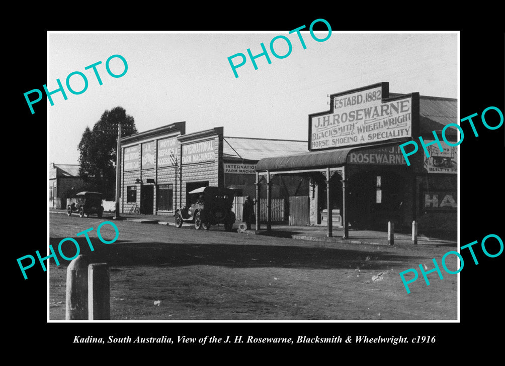 OLD LARGE HISTORIC PHOTO KADINA SOUTH AUSTRALIA, THE BLACKSMITH STORE 1916