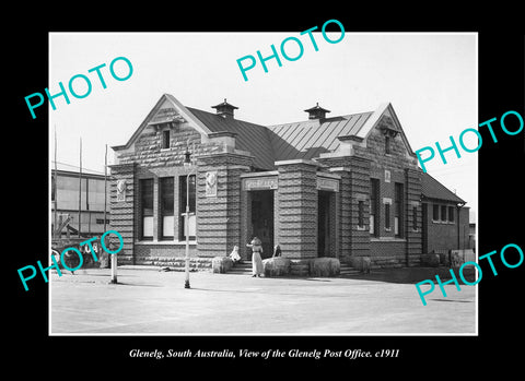 OLD LARGE HISTORIC PHOTO GLENELG SOUTH AUSTRALIA, VIEW OF THE POST OFFICE c1911