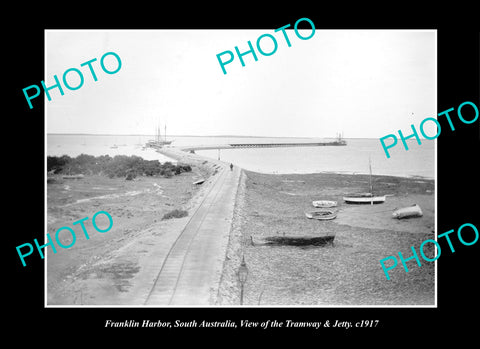 OLD LARGE HISTORIC PHOTO COWELL SOUTH AUSTRALIA, FRANKLIN HARBOUR JETTY c1917
