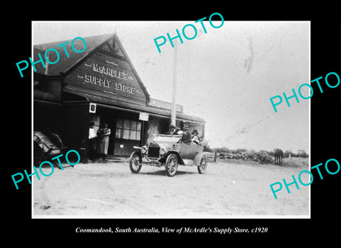 OLD LARGE HISTORIC PHOTO COOMANDOOK SOUTH AUSTRALIA, McARDLES STORE c1920