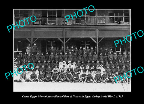 OLD LARGE HISTORIC PHOTO CAIRO EGYPT, THE AUSTRALIAN MILITARY SOLDIERS c1915