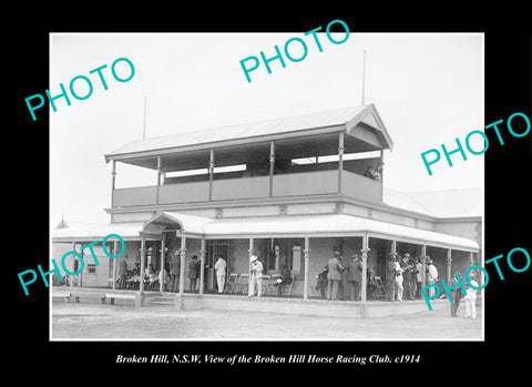 OLD LARGE HISTORIC PHOTO BROKEN HILL NSW, THE HORSE RACING CLUB c1915
