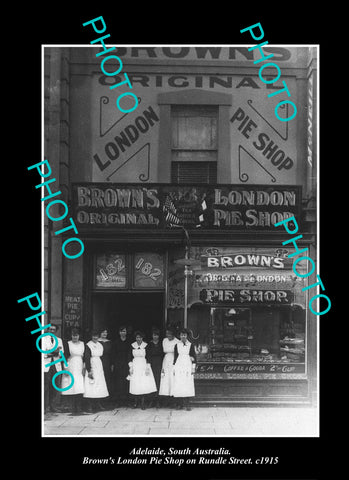 OLD LARGE HISTORIC PHOTO ADELAIDE SOUTH AUSTRALIA, THE LONDON PIE SHOP c1915