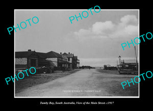 OLD LARGE HISTORIC PHOTO TUMBY BAY SOUTH AUSTRALIA, VIEW OF THE MAIN STREET 1917