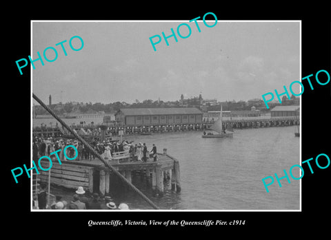 OLD LARGE HISTORIC PHOTO QUEENSCLIFFE VICTORIA, VIEW OF THE PIER c1914 2