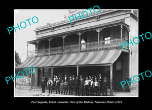 OLD LARGE HISTORIC PHOTO PORT AUGUSTA SOUTH AUSTRALIA, THE TERMINUS HOTEL c1919