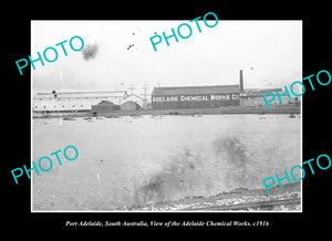 OLD LARGE HISTORIC PHOTO PORT ADELAIDE SOUTH AUSTRALIA, THE CHEMICAL WORKS c1916