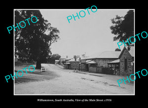 OLD LARGE HISTORIC PHOTO WILLIAMSTOWN SOUTH AUSTRALIA, THE MAIN STREET c1916