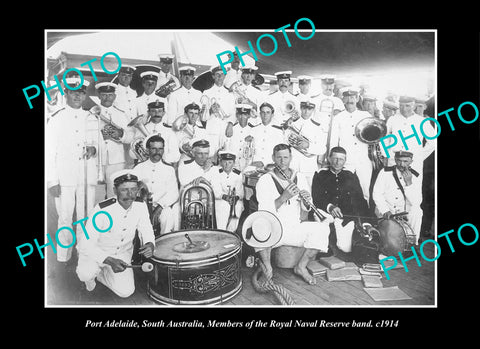 OLD LARGE HISTORIC PHOTO PORT ADELAIDE SOUTH AUSTRALIA, THE ROYAL NAVY BAND 1917