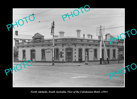 OLD LARGE HISTORIC PHOTO NORTH ADELAIDE SOUTH AUSTRALIA, CALEDONIAN HOTEL 1913