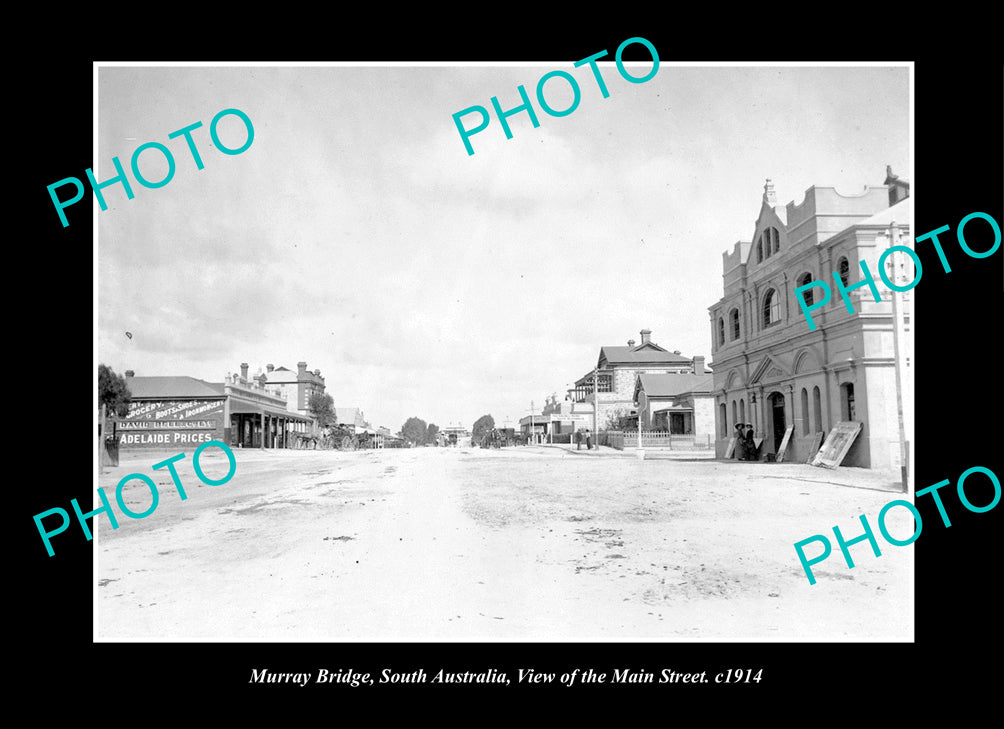 OLD LARGE HISTORIC PHOTO MURRAY BRIDGE SOUTH AUSTRALIA, THE MAIN STREET c1914