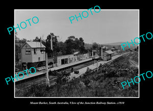 OLD LARGE HISTORIC PHOTO MOUNT BARKER SOUTH AUSTRALIA, RAILWAY STATION c1910