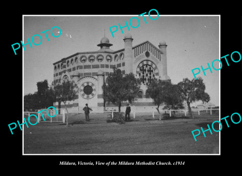 OLD LARGE HISTORIC PHOTO MILDURA VICTORIA, THE METHODIST CHURCH c1914