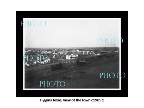 OLD LARGE HISTORIC PHOTO OF HIGGINS TEXAS, VIEW OF THE TOWN c1905 2