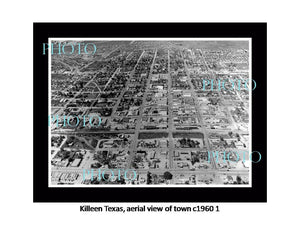 OLD LARGE HISTORIC PHOTO OF KILLEEN TEXAS, AERIAL VIEW OF THE TOWN c1960 2