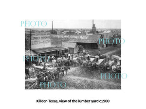 OLD LARGE HISTORIC PHOTO OF KILLEEN TEXAS, VIEW OF THE LUMBER YARD c1900