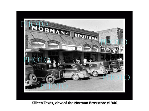 OLD LARGE HISTORIC PHOTO OF KILLEEN TEXAS, THE NORMAN BROTHERS STORE c1940