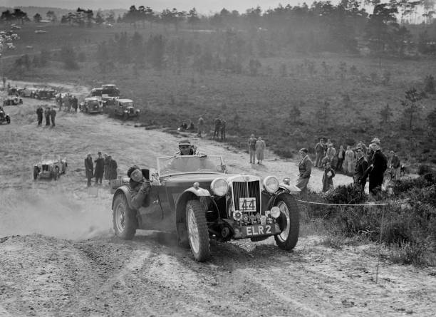 OLD LARGE PHOTO Motor Racing MG TA competing in the Great Weat Motor Club Trial 1938