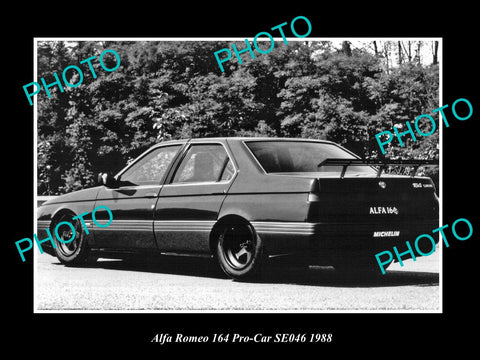 OLD LARGE HISTORIC PHOTO OF 1988 ALFA ROMEO 164 PRO CAR LAUNCH PRESS PHOTO