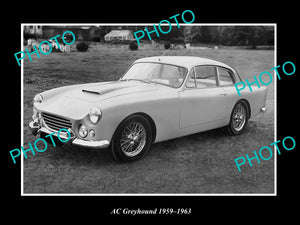 OLD LARGE HISTORIC PHOTO OF 1959 AC GREYHOUND CAR LAUNCH PRESS PHOTO