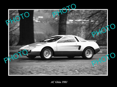 OLD LARGE HISTORIC PHOTO OF 1981 AC GHIA CAR LAUNCH PRESS PHOTO