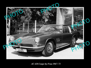 OLD LARGE HISTORIC PHOTO OF 1967 AC 428 FASTBACK CAR LAUNCH PRESS PHOTO