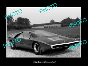 OLD LARGE HISTORIC PHOTO OF 1968 ALFA ROMERO CARABO LAUNCH PRESS PHOTO 2