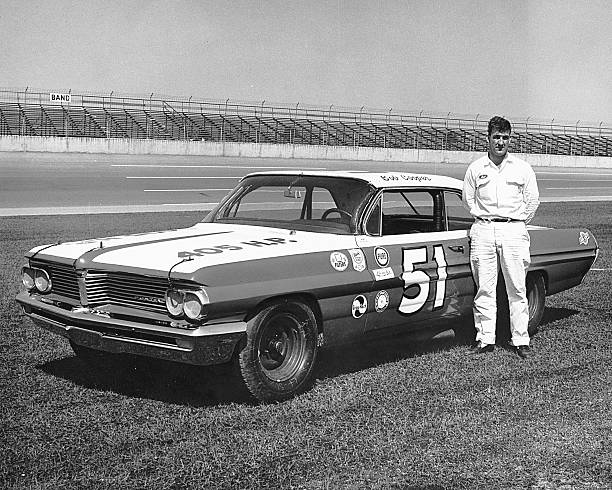 OLD LARGE PHOTO Motor Racing Bob Cooper driving his Pontiac at Daytona ...