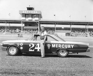 OLD LARGE PHOTO Motor Racing Whitey Gerken driving his Mercury Maraude ...