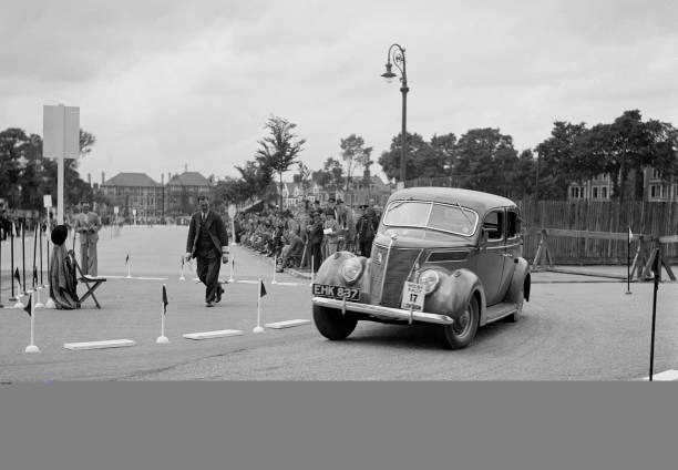 OLD LARGE PHOTO Motor Racing Ford V8 saloon in the South Wales Auto Club Rally 1937