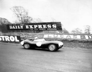 OLD LARGE PHOTO Motor Racing Reg Harris at the wheel of his Jaguar D Type 1958 1