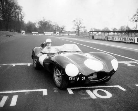 OLD LARGE PHOTO Motor Racing Reg Harris at the wheel of his Jaguar D Type 1958 2