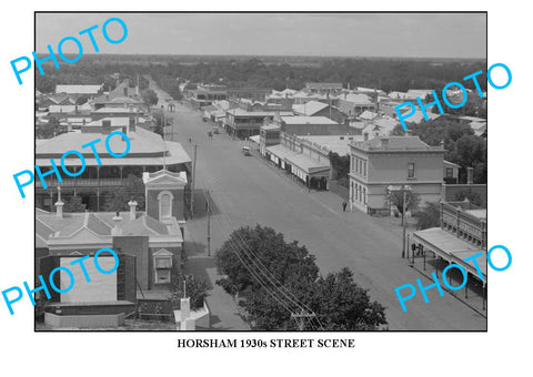 LARGE PHOTO OF OLD HORSHAM 1930s STREET SCENE, VICTORIA