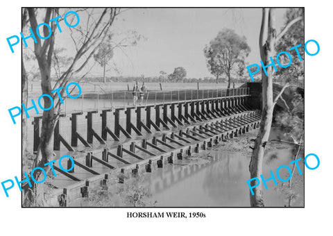 LARGE PHOTO OF OLD HORSHAM WEIR 1950s, VICTORIA