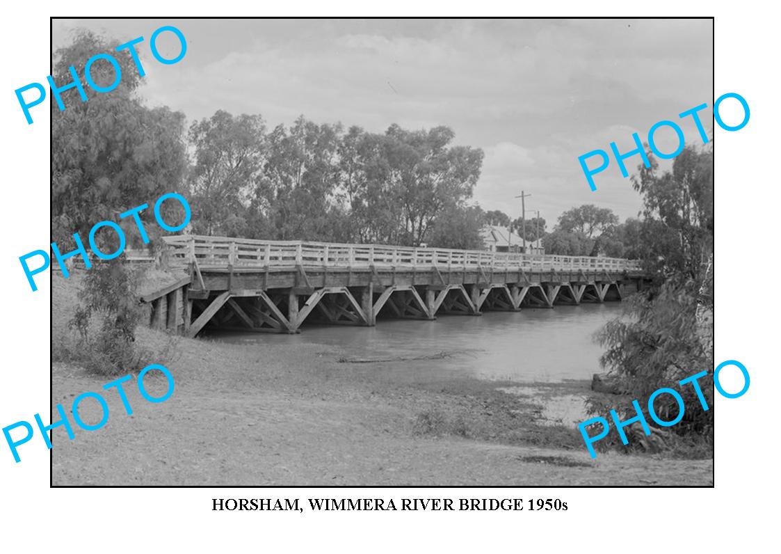LARGE PHOTO OF OLD HORSHAM, WIMMERA RIVER BRIDGE, 1950s