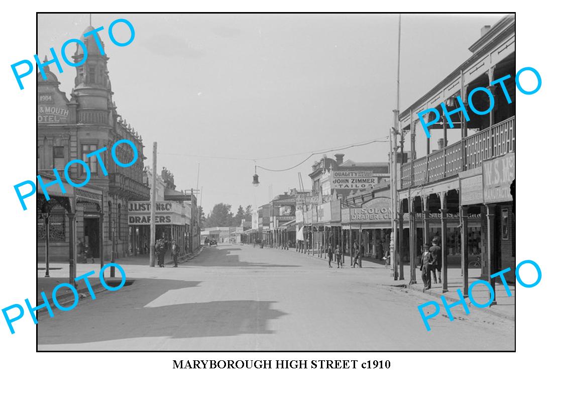 LARGE PHOTO OF OLD MARYBOROUGH, HIGH STREET c1910, VIC