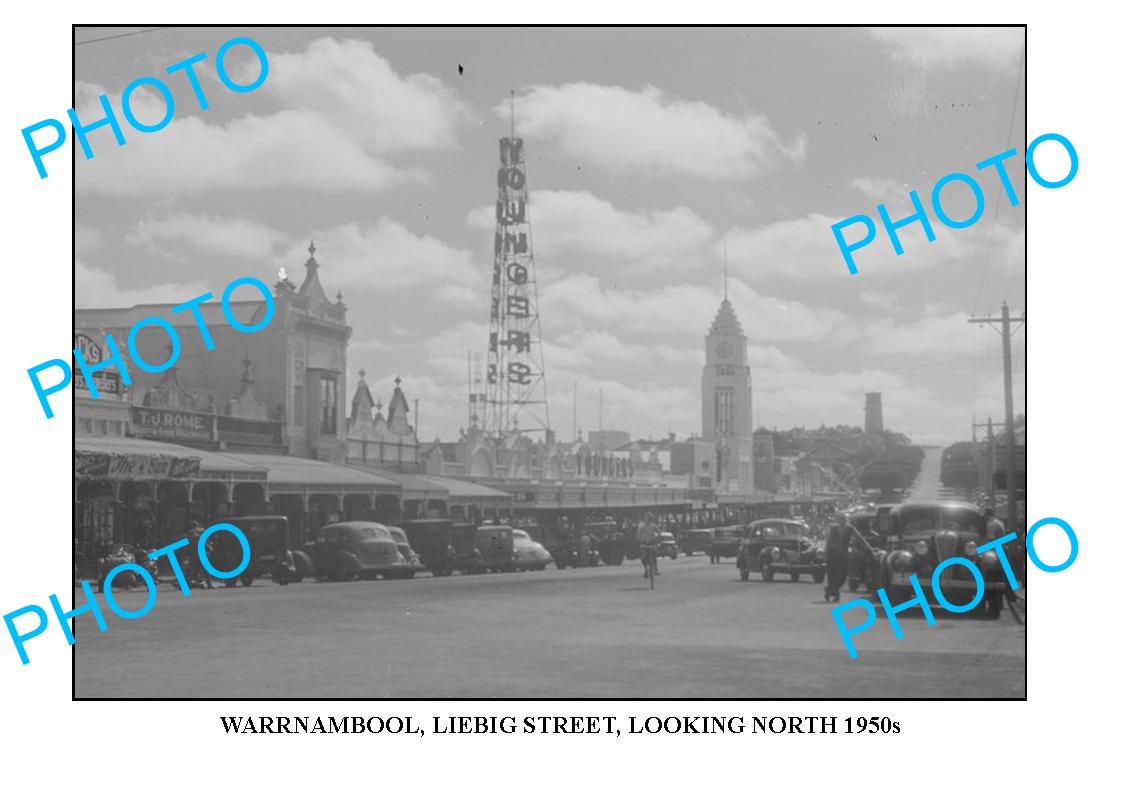 LARGE PHOTO OF OLD WARRNAMBOOL LIEBIG STREET, 1950s